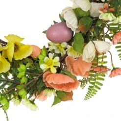 22 In. Ferns And Flowers Easter Wreath -The Home Depot Shop national tree company easter decorations rae ksd20a180 4f 1000