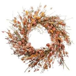 22 In. Artificial Autumn Wild Flower Wreath