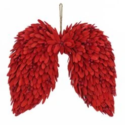 16 In. Height Red Petals Valentine's Angel Wings
