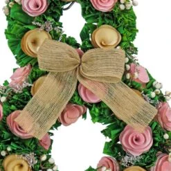 20 In. Bunny Shape Woodcut Floral Decoration -The Home Depot Shop national tree company seasonal decorations eg79 19c0154 1 4f 1000