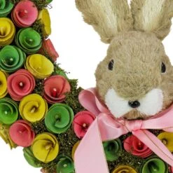 16 " Floral Wreath With Bunny Head Center -The Home Depot Shop national tree company seasonal decorations eg79 21md105 1 4f 1000