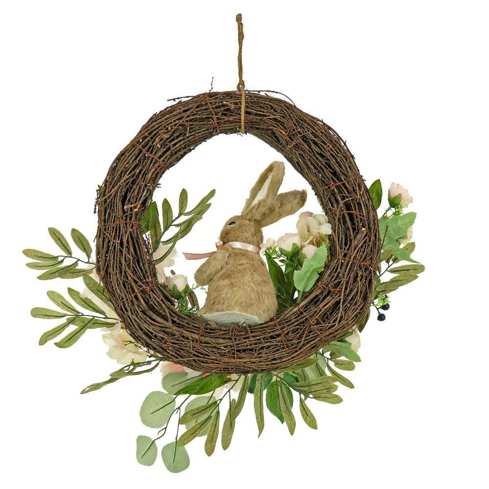 20 " Bunny And Leafy Floral Wreath 2 20 " Bunny And Leafy Floral Wreath - Image 2
