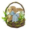10 " Blue Bow Bunny In Basket