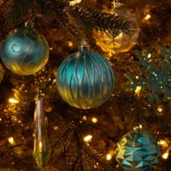 Holiday 3 In. To 6 In. Blue Shatterproof Christmas Tree Ornament Box Set With Reusable Tray (52-Count) -The Home Depot Shop nearly natural christmas ornament sets d1003 bl 1f 1000