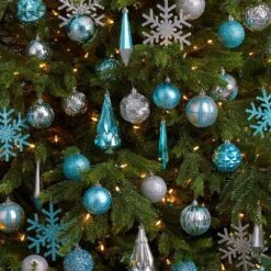 Holiday 3 In. To 6 In. Blue Shatterproof Christmas Tree Ornament Box Set With Reusable Tray (52-Count) -The Home Depot Shop nearly natural christmas ornament sets d1003 bl 44 1000