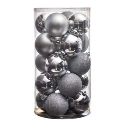 3 In. Shatterproof Holiday Christmas Ornament Set With Re-Useable Storage Container (20-Pack) -The Home Depot Shop nearly natural christmas ornament sets d1056 sv 1f 1000