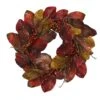24 In. Harvest Magnolia Leaf And Berries Artificial Wreath