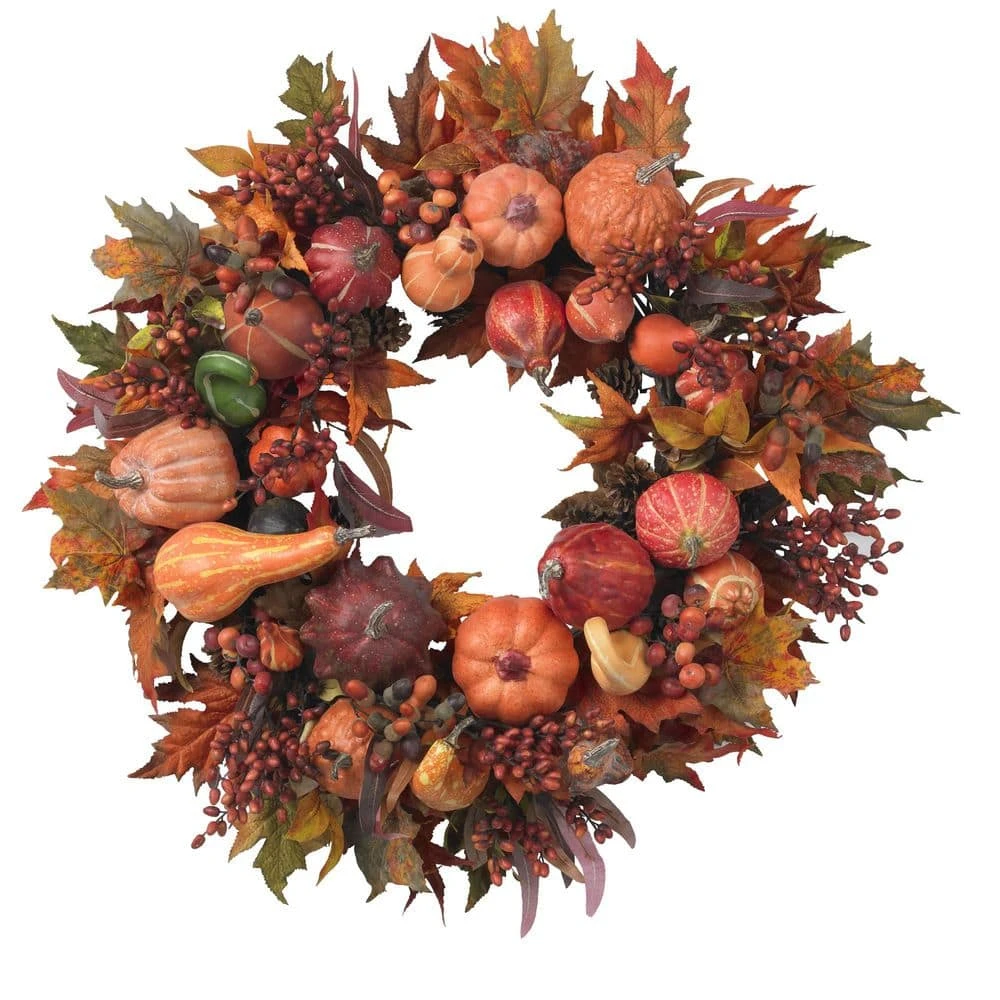 28in. Artificial Harvest Wreath 4 28in. Artificial Harvest Wreath - Image 4