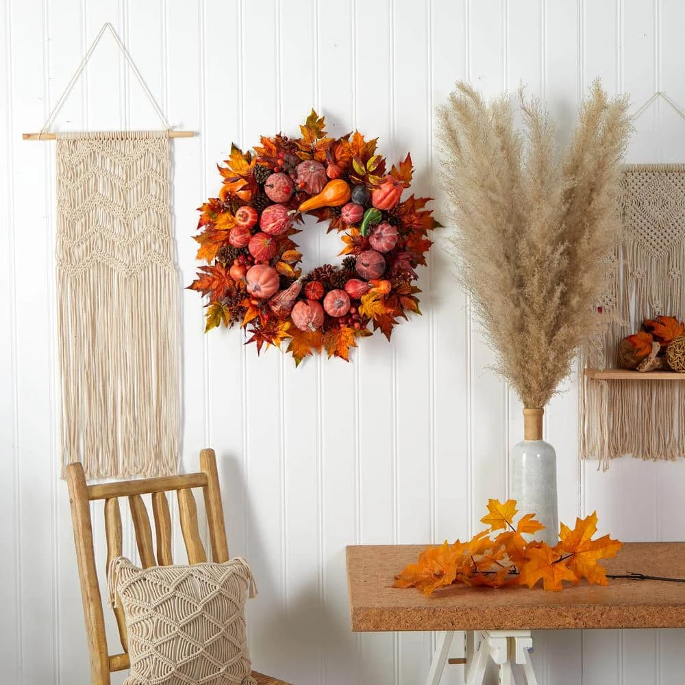 28in. Artificial Harvest Wreath 5 28in. Artificial Harvest Wreath - Image 5