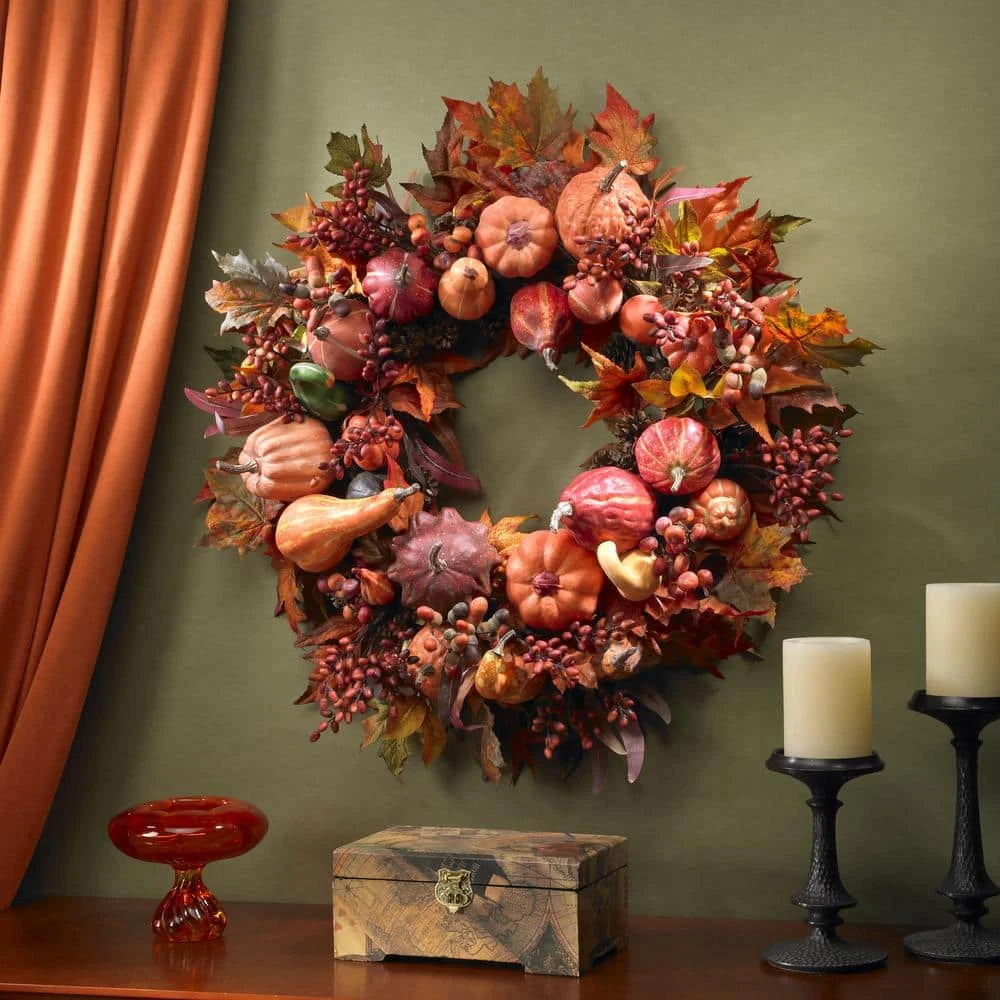 28in. Artificial Harvest Wreath 3 28in. Artificial Harvest Wreath - Image 3