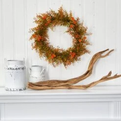 21 In. Autumn Fern Artificial Wreath 9 21 In. Autumn Fern Artificial Wreath -The Home Depot Shop nearly natural fall wreaths w1127 31 1000