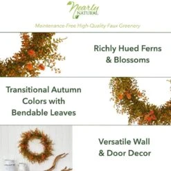 21 In. Autumn Fern Artificial Wreath 7 21 In. Autumn Fern Artificial Wreath -The Home Depot Shop nearly natural fall wreaths w1127 4f 1000