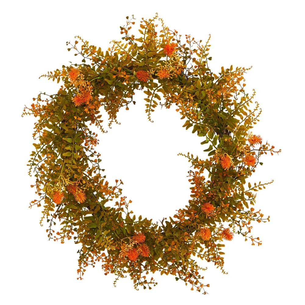 21 In. Autumn Fern Artificial Wreath 1 21 In. Autumn Fern Artificial Wreath