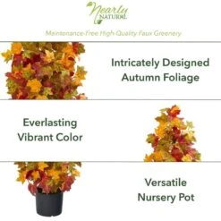39 In. Autumn Maple Artificial Tree -The Home Depot Shop nearly natural indoor fall decorations 9998 4f 1000
