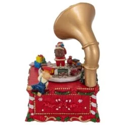 Northlight 7 In. Musical Santa Claus On Gramophone Christmas Music Box -The Home Depot Shop northlight christmas centerpieces 34811769 1f 1000