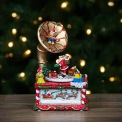 Northlight 7 In. Musical Santa Claus On Gramophone Christmas Music Box -The Home Depot Shop northlight christmas centerpieces 34811769 31 1000