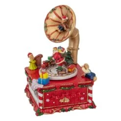 Northlight 7 In. Musical Santa Claus On Gramophone Christmas Music Box -The Home Depot Shop northlight christmas centerpieces 34811769 4f 1000