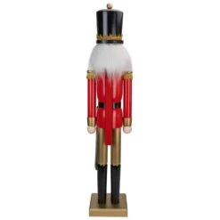Northlight 36.25 In. Red And Gold Wooden Christmas Nutcracker Soldier With Sword -The Home Depot Shop northlight christmas figurines 32632772 1f 1000