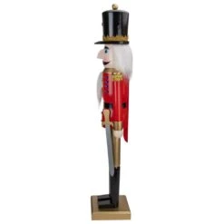Northlight 36.25 In. Red And Gold Wooden Christmas Nutcracker Soldier With Sword -The Home Depot Shop northlight christmas figurines 32632772 4f 1000