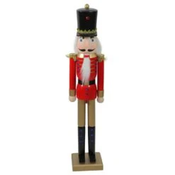 Northlight 36.25 In. Red And Gold Wooden Christmas Nutcracker Soldier With Sword