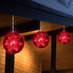Northlight 20-Count Red LED Hanging Crystal Sphere Ball Outdoor Christmas Decoration -The Home Depot Shop northlight christmas novelty lights 33406581 4f 1000