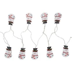 Northlight 4.5 Ft. 10-Count Snowmen With Top Hats LED Christmas Lights - Clear Wire -The Home Depot Shop northlight christmas novelty lights 34337571 1f 1000