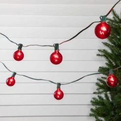 Northlight 10-Count Red G50 Globe Christmas Patio Lights-9ft Green Wire -The Home Depot Shop northlight christmas novelty lights 35167281 4f 1000