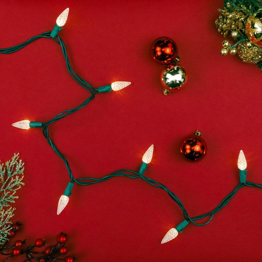 Northlight 200-Count Warm White LED Faceted C6 Christmas Lights 66.25 Ft Green Wire 3 Northlight 200-Count Warm White LED Faceted C6 Christmas Lights 66.25 Ft Green Wire - Image 3