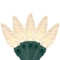 Northlight 200-Count Warm White LED Faceted C6 Christmas Lights 66.25 Ft Green Wire