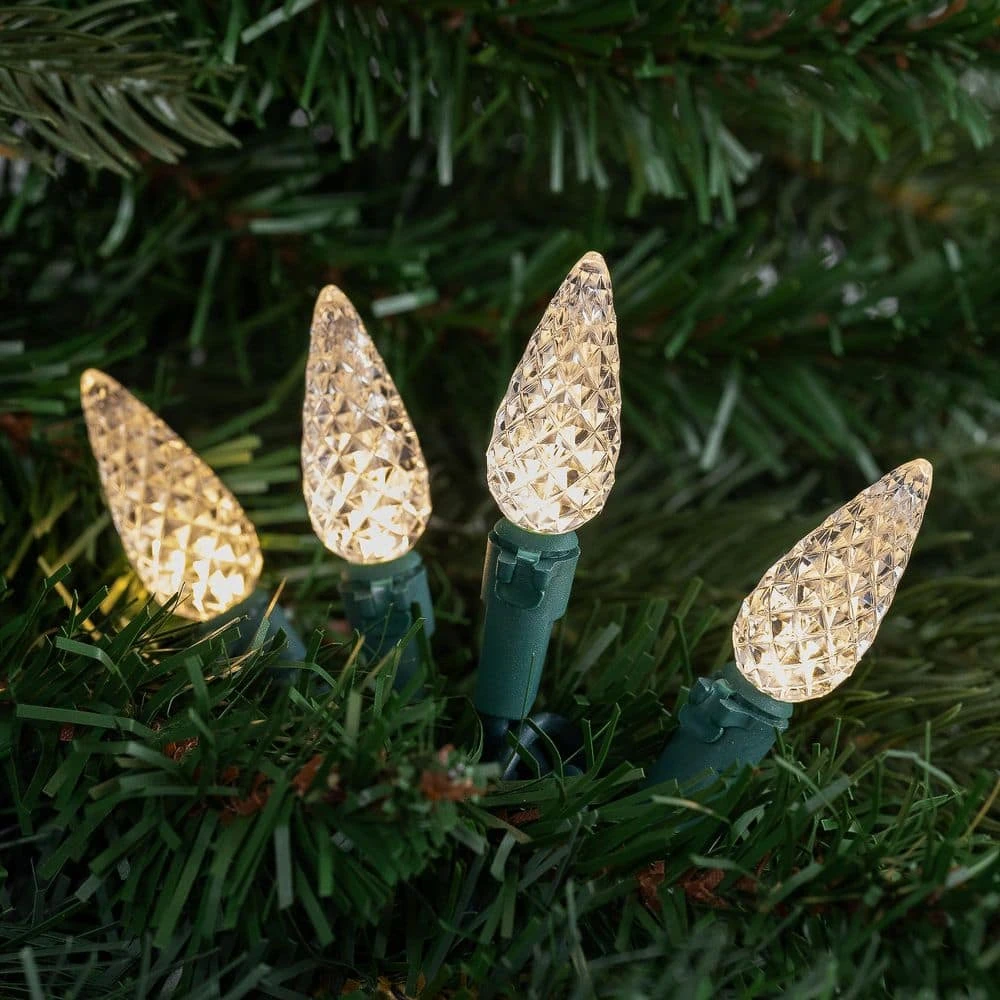 Northlight 200-Count Warm White LED Faceted C6 Christmas Lights 66.25 Ft Green Wire 2 Northlight 200-Count Warm White LED Faceted C6 Christmas Lights 66.25 Ft Green Wire - Image 2