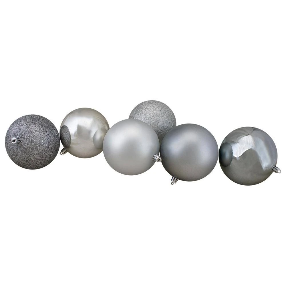 Northlight 4 In. Almond/Silver/Pewter/Champagne Shatterproof 3-Finish Christmas Ball Ornaments (12-Count) 2 Northlight 4 In. Almond/Silver/Pewter/Champagne Shatterproof 3-Finish Christmas Ball Ornaments (12-Count) - Image 2