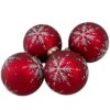 Northlight 3.25 In. (80mm) Matte Red Glass Ball Christmas Ornaments Set Of 4