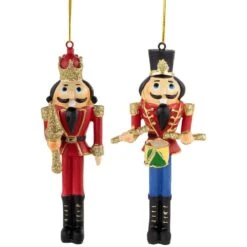 Northlight 5.75 In. Nutcracker King And Soldier Christmas Ornaments (Set Of 2)