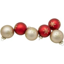 Northlight 6ct Red And Gold Snowflake Glass Ball Christmas Ornaments 2.5 In. 8 Northlight 6ct Red And Gold Snowflake Glass Ball Christmas Ornaments 2.5 In. -The Home Depot Shop northlight christmas ornament sets 34865034 4f 1000