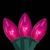 Northlight 25-Incande Lights Transparent Pink C9 Christmas Lights Spacing With Green Wire