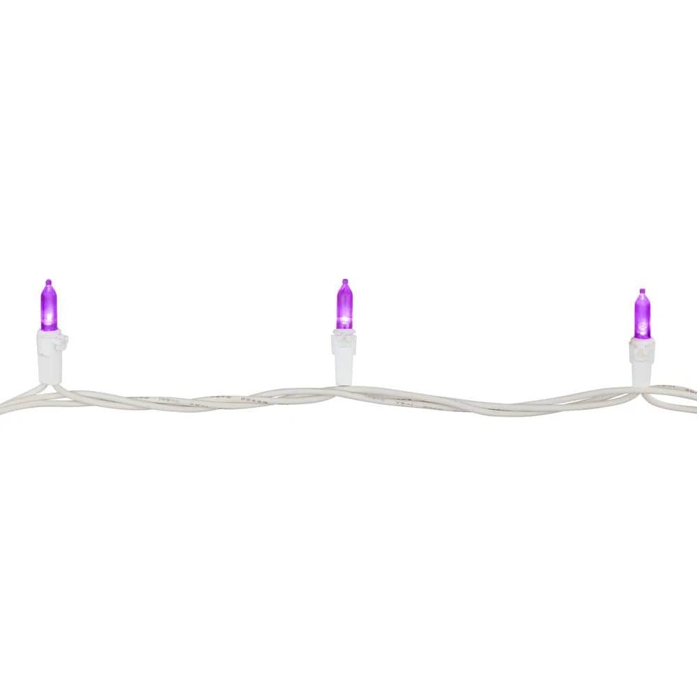 Northlight Set Of 50 Purple LED Mini Christmas Lights With White Wire 2 Northlight Set Of 50 Purple LED Mini Christmas Lights With White Wire - Image 2
