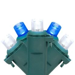 Northlight Set Of 50 Blue And White LED Wide Angle Christmas Lights - Green Wire