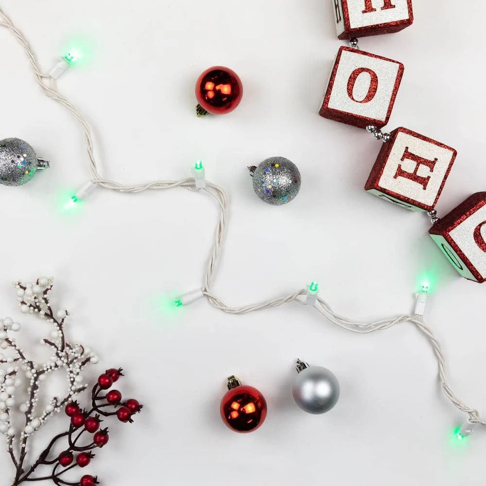 Northlight Set Of 50 Green LED Wide Angle Christmas Lights On White Wire 5 Northlight Set Of 50 Green LED Wide Angle Christmas Lights On White Wire - Image 5