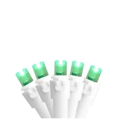 Northlight Set Of 50 Green LED Wide Angle Christmas Lights On White Wire