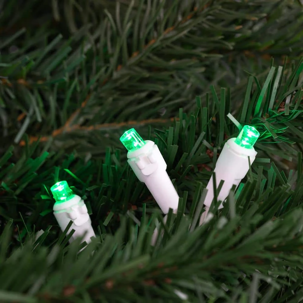 Northlight Set Of 50 Green LED Wide Angle Christmas Lights On White Wire 2 Northlight Set Of 50 Green LED Wide Angle Christmas Lights On White Wire - Image 2