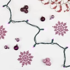 Northlight Set Of 50 Pink LED Wide Angle Christmas Lights - Green Wire -The Home Depot Shop northlight christmas string lights 32608194 44 1000