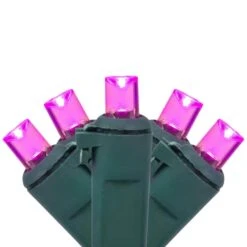 Northlight Set Of 50 Pink LED Wide Angle Christmas Lights - Green Wire