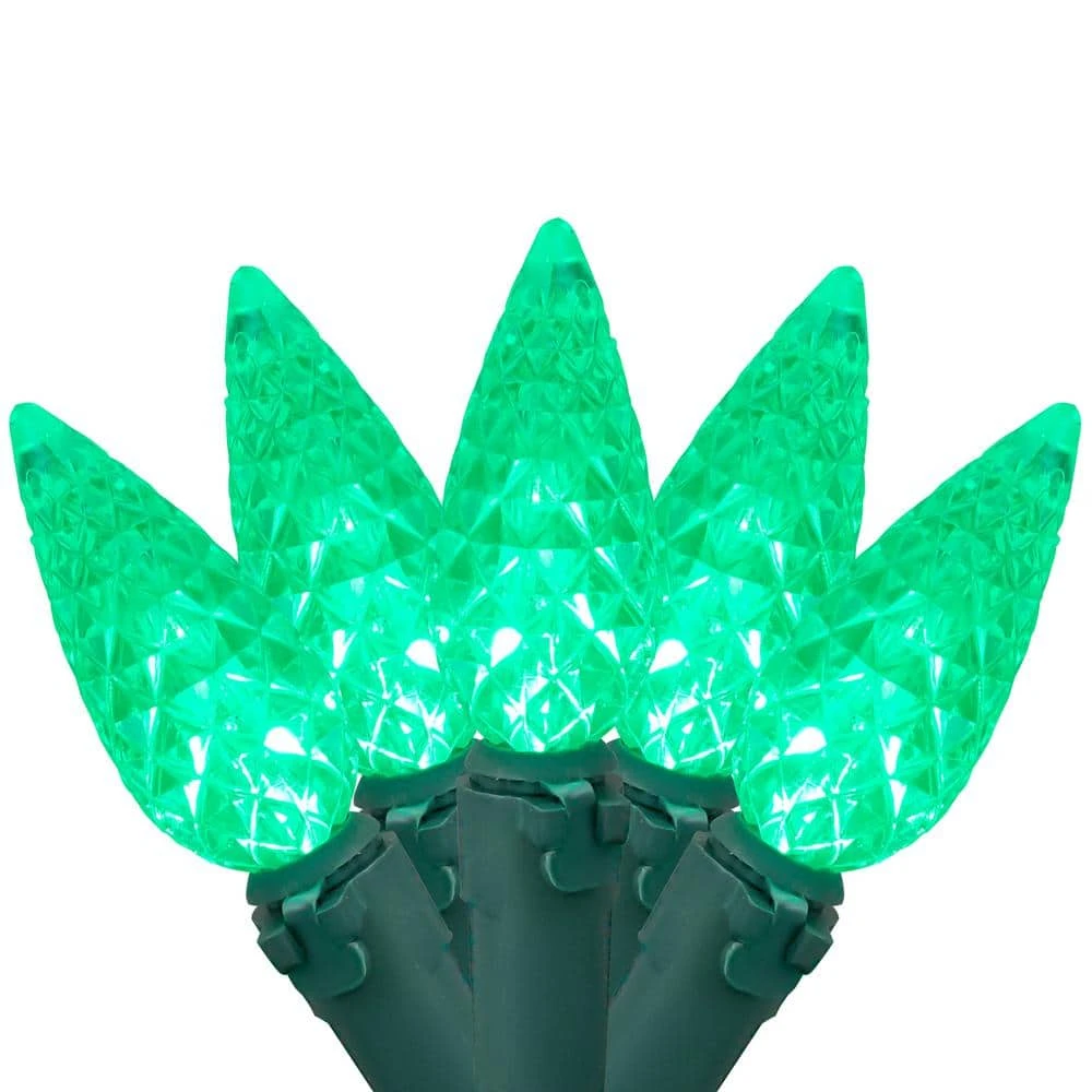 Northlight Set Of 70 Green LED C6 Christmas String Lights With Green Wire 1 Northlight Set Of 70 Green LED C6 Christmas String Lights With Green Wire