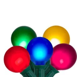 Northlight 15-Count Multi-Color Satin G50 Globe Christmas Light Set, 13.75 Ft. Green Wire