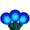 Northlight Set Of 15 Blue Satin G50 Globe Incandescent Christmas Lights-Green Wire