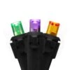 Northlight 50-Count Purple Green And Orange LED Christmas Lights 16 Ft. Black Wire
