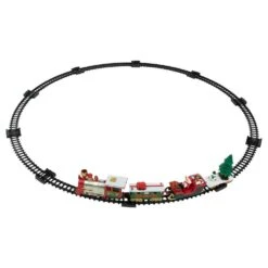 Northlight 31-Piece Battery Operated Lighted And Animated Tree Christmas Train Set With Sound 5.5 In.