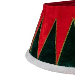 Northlight 25 In. Red And Green Fabric Drum With White Trim Christmas Tree Collar -The Home Depot Shop northlight christmas tree collars 35688222 4f 1000