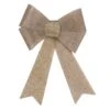 Northlight 11 In. W LED Lighted Brown Burlap Christmas Bow Decoration With Color Changing Lights