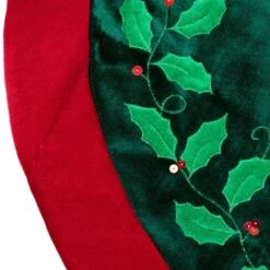 Northlight 48 In. Dark Green And Burgundy Holly Berry Velveteen Christmas Tree Skirt 10 Northlight 48 In. Dark Green And Burgundy Holly Berry Velveteen Christmas Tree Skirt -The Home Depot Shop northlight christmas tree skirts 31452381 44 1000